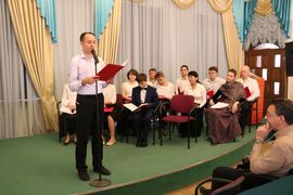 В конференц-зале духовно-просветительского центра Свято-Воскресенского кафедрального собора была представлена литературно-музыкальная композиция «Памяти новомучеников Киргизстана»